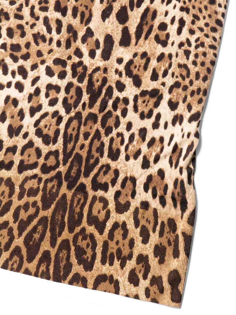 Dolce & Gabbana Cashmere Blend Animal Print Sweater Dress Brown-designer resale