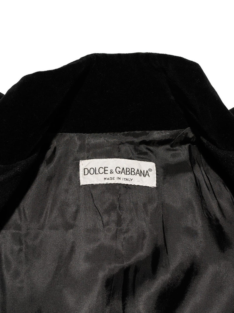 Dolce & Gabbana Couture Wool Silk Military Jacket Black-designer resale