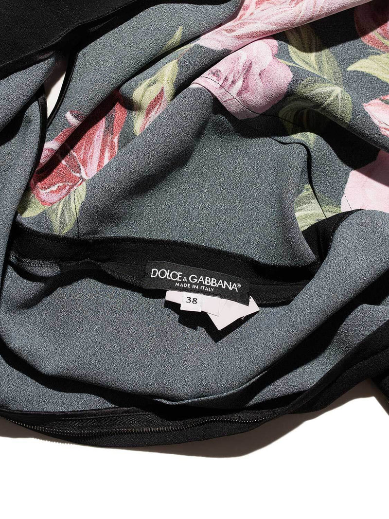 Dolce & Gabbana Fitted Floral Top Black-designer resale