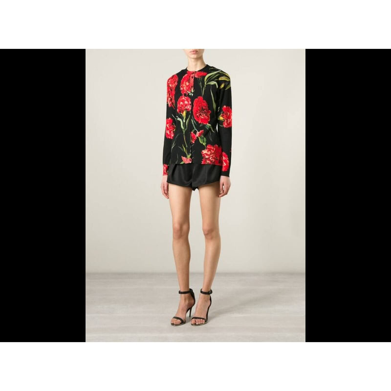 Dolce & Gabbana Knit Floral Button Down Sweater Multicolor-designer resale