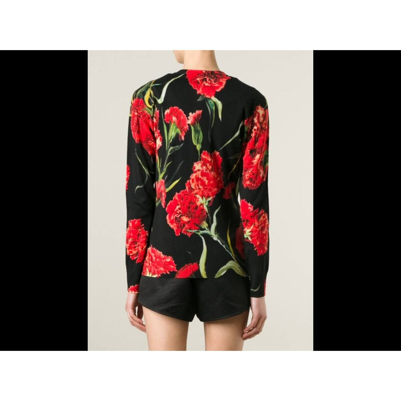 Dolce & Gabbana Knit Floral Button Down Sweater Multicolor-designer resale
