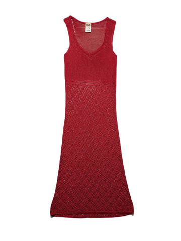 Dolce & Gabbana Knit Midi Dress Red-designer resale