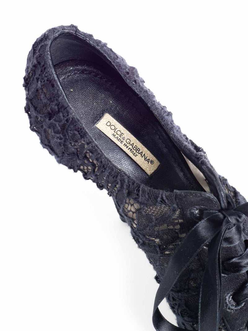 Dolce & Gabbana Lace Heels Black-designer resale