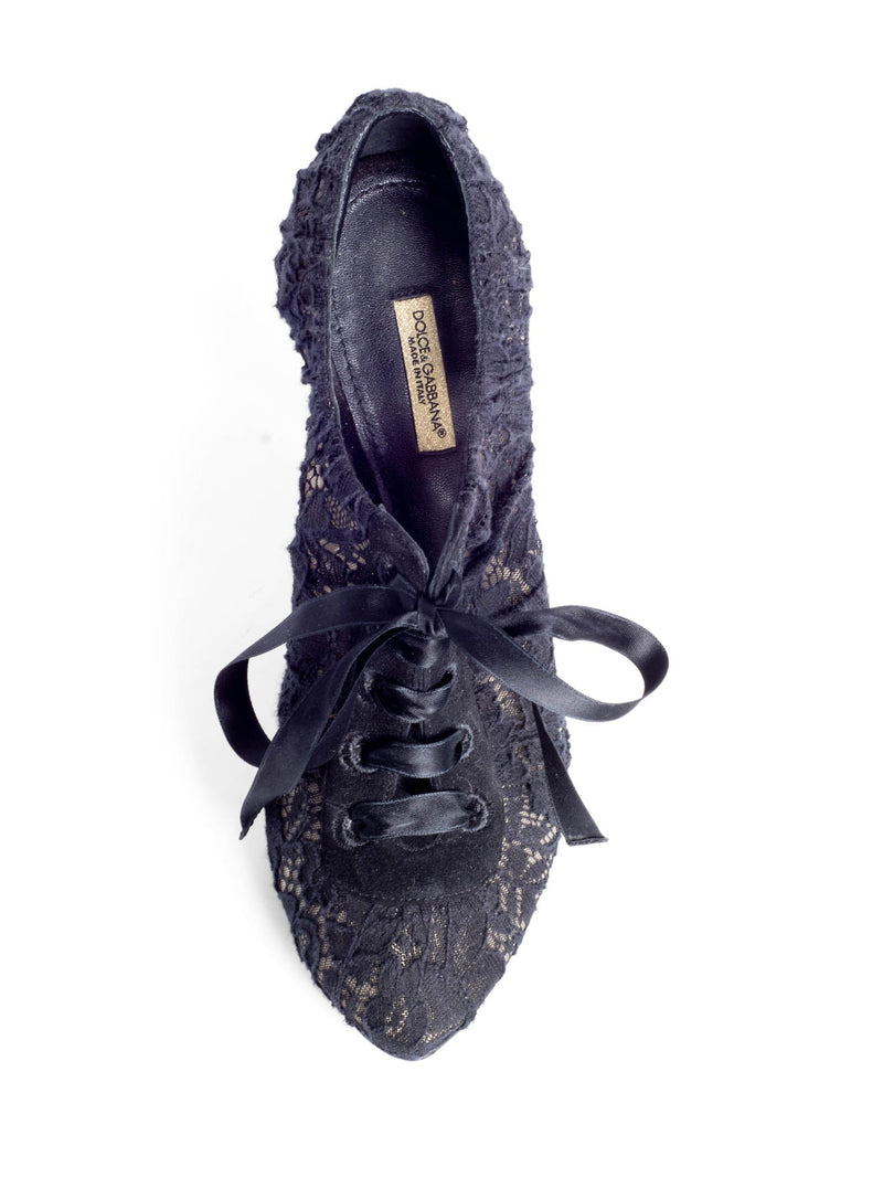 Dolce & Gabbana Lace Heels Black-designer resale