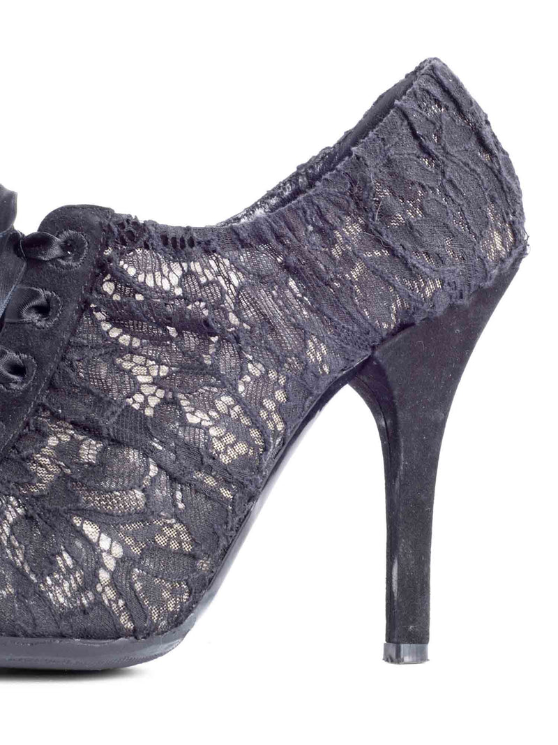 Dolce & Gabbana Lace Heels Black-designer resale