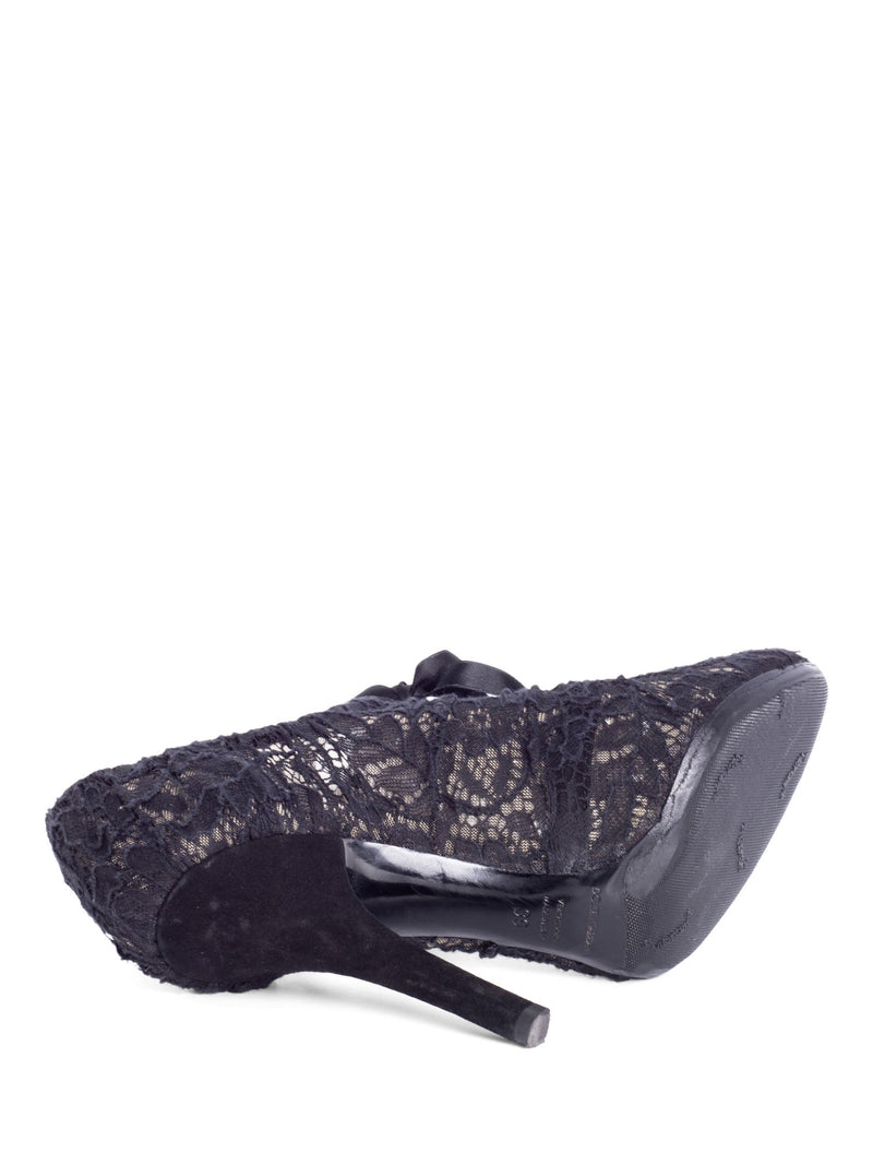 Dolce & Gabbana Lace Heels Black-designer resale