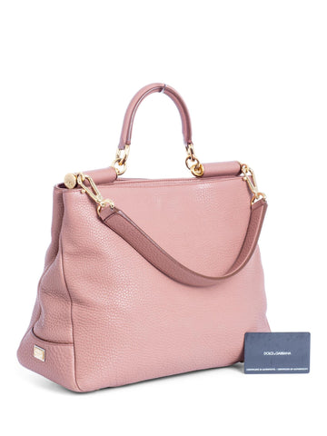Dolce & Gabbana Leather Miss Sicily Bag Dusty Rose-designer resale
