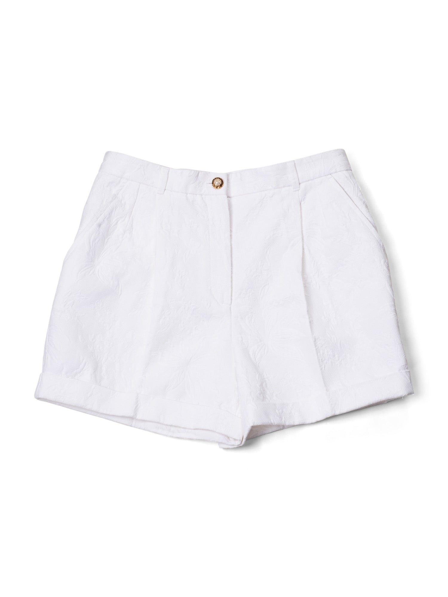 Dolce & Gabbana Runway Cotton Pleated Shorts White-designer resale