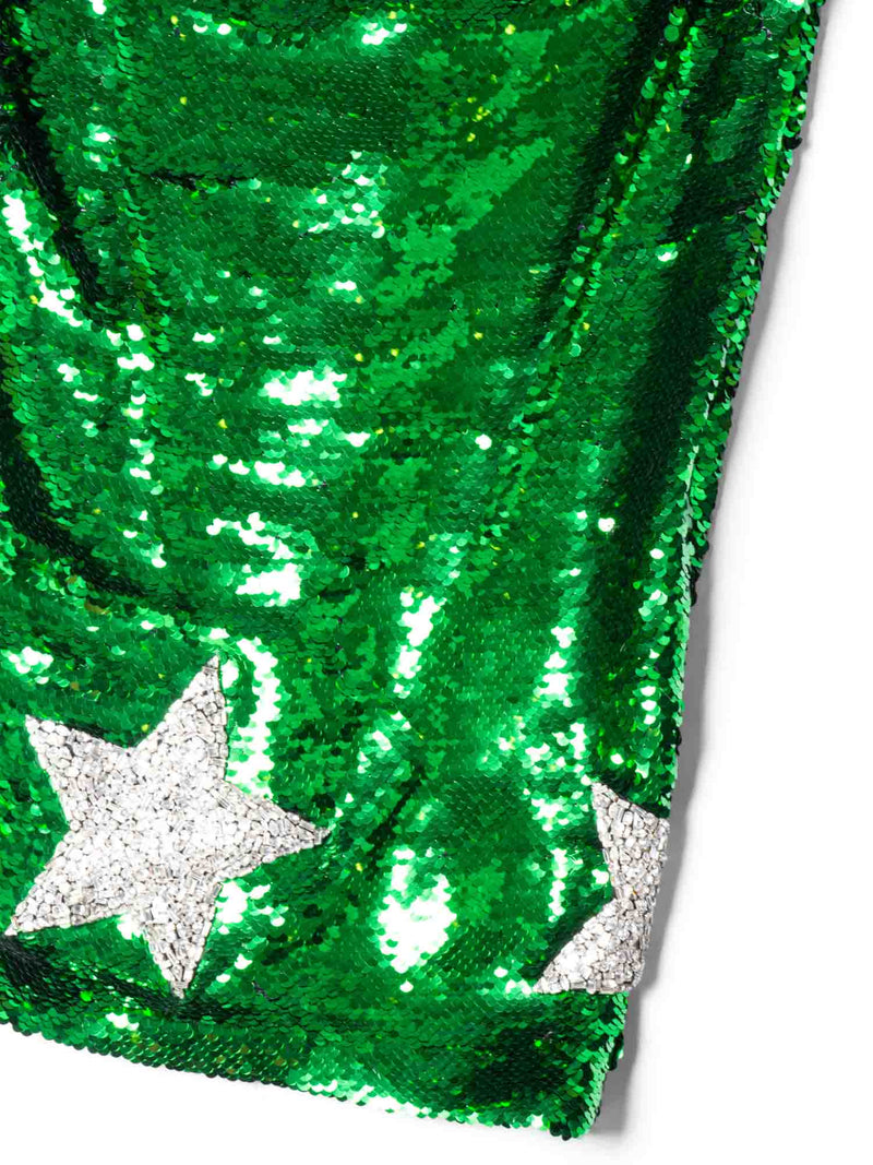 Dolce & Gabbana Special Piece Sequin Star Midi Dress Green-designer resale