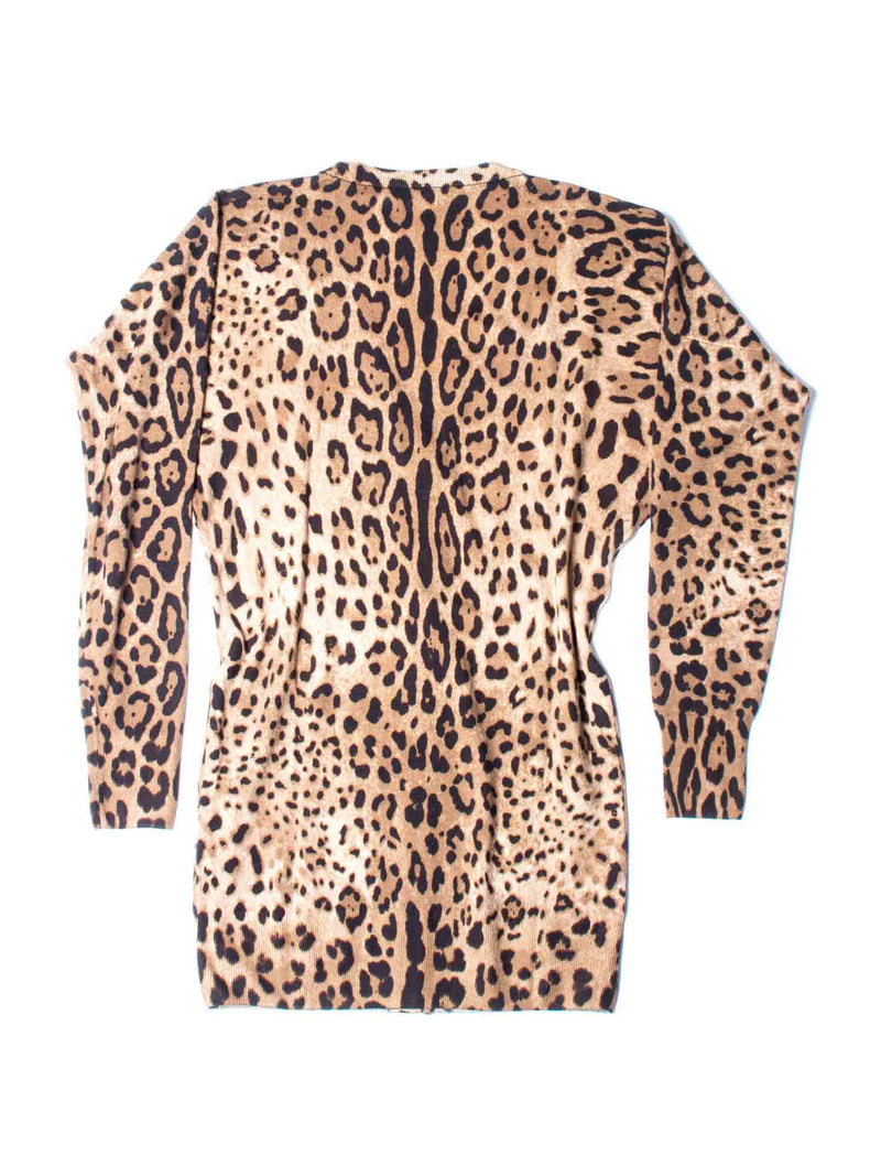 Dolce & Gabbana Wool Animal Print Two Piece Set Brown-designer resale