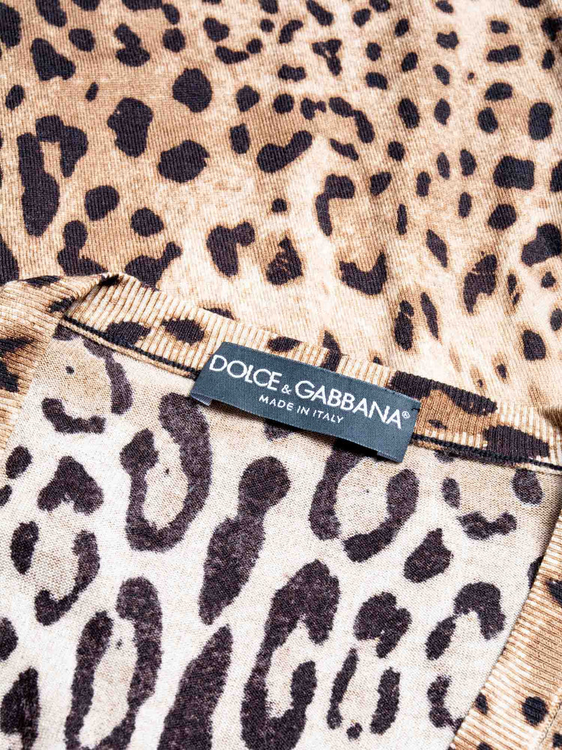 Dolce & Gabbana Wool Animal Print Two Piece Set Brown-designer resale