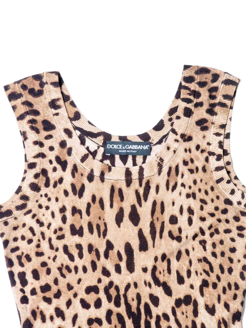 Dolce & Gabbana Wool Animal Print Two Piece Set Brown-designer resale