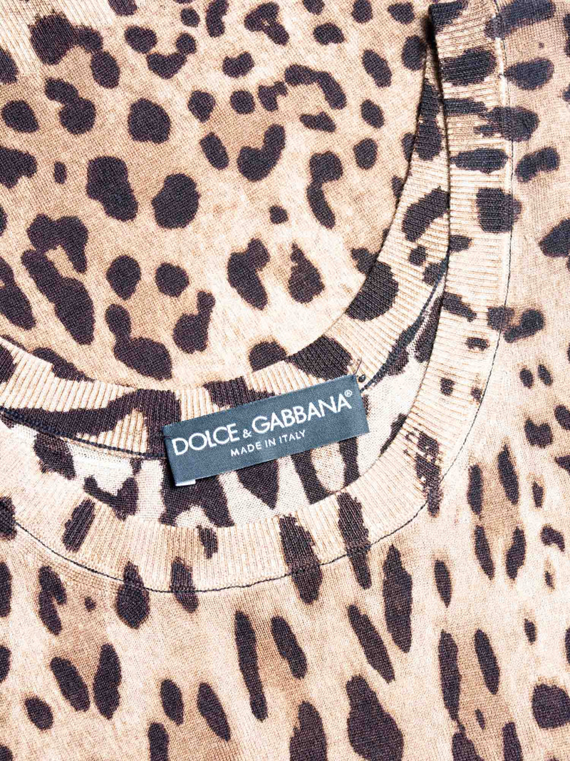 Dolce & Gabbana Wool Animal Print Two Piece Set Brown-designer resale