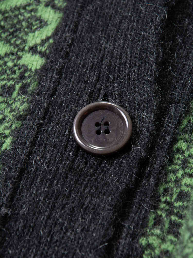 ETRO Wool Oversized Cardigan Green Grey-designer resale