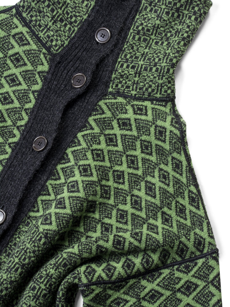 ETRO Wool Oversized Cardigan Green Grey-designer resale