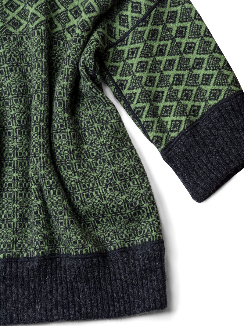 ETRO Wool Oversized Cardigan Green Grey-designer resale
