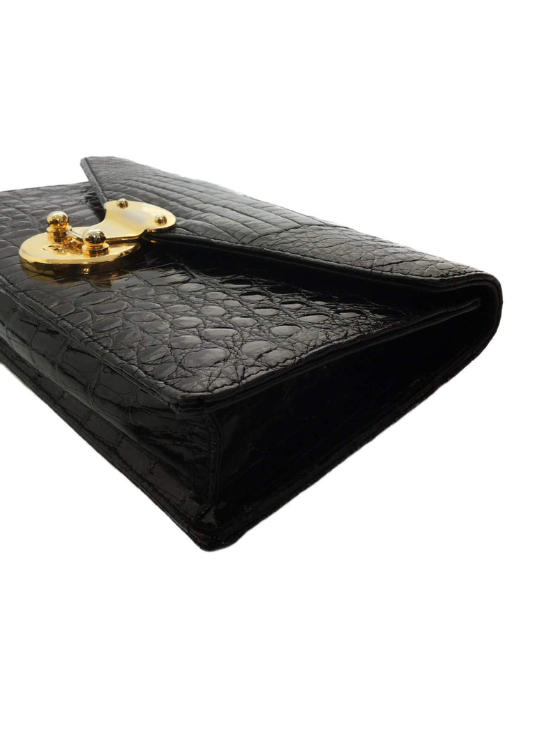 Eileen Kramer Shiny Alligator Bag Black-designer resale