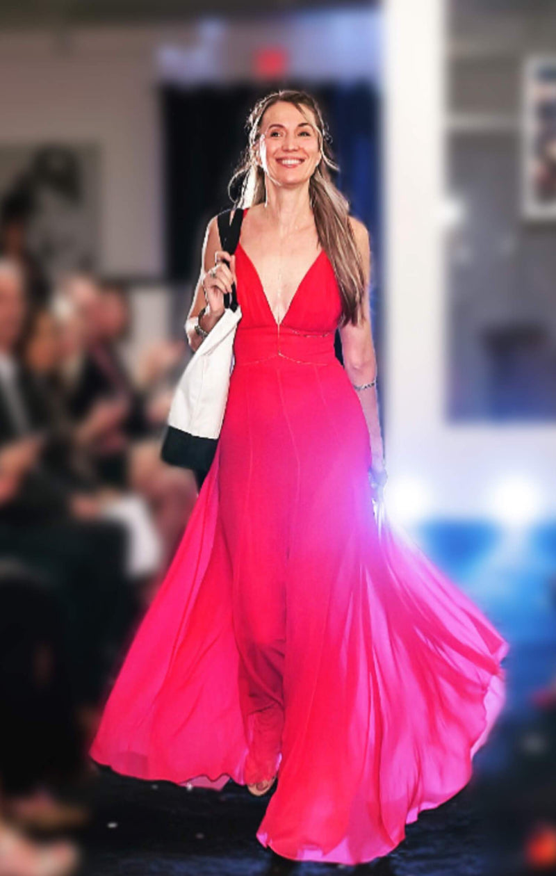 Elie Saab Chiffon Halter Maxi Dress Red Elie Saab Chiffon Halter Maxi Dress Red
