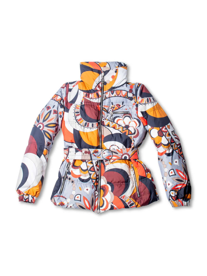 Emilio Pucci Belted Hood Puffer Coat Multicolor-designer resale