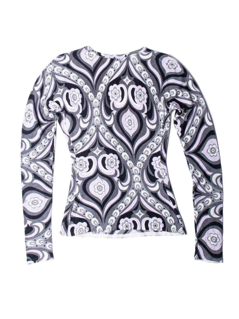Emilio Pucci Cashmere House Print Sweater Black Purple-designer resale