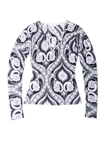 Emilio Pucci Cashmere House Print Sweater Black Purple-designer resale