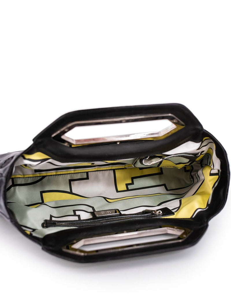 Emilio Pucci Patent Leather Large Clutch Black-designer resale
