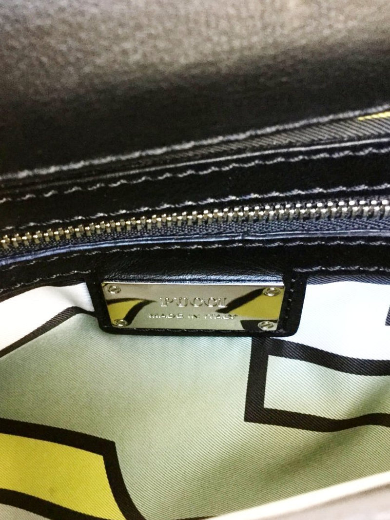 Emilio Pucci Patent Leather Large Clutch Black-designer resale