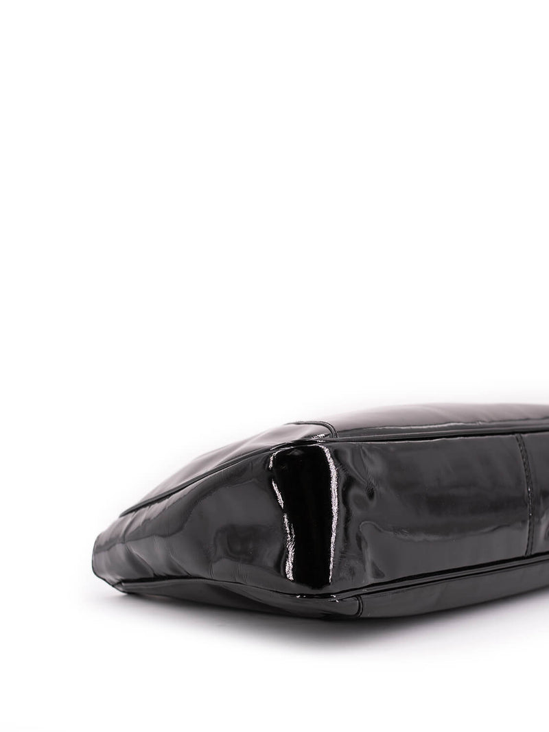 Emilio Pucci Patent Leather Large Clutch Black-designer resale