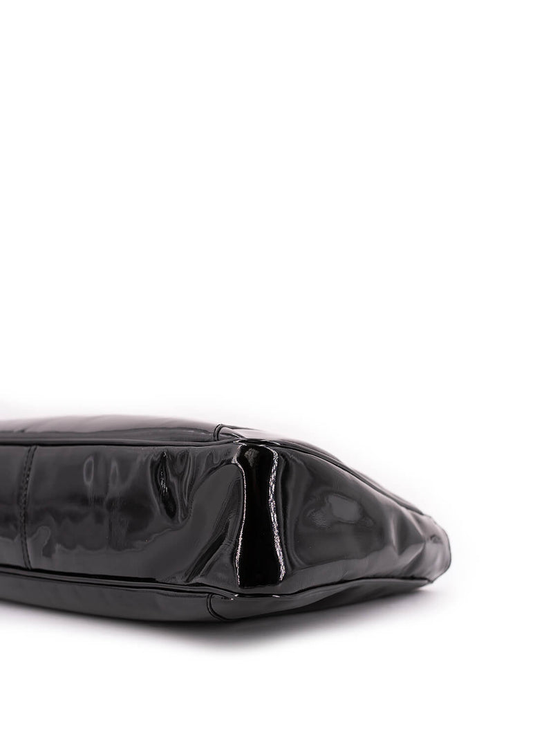 Emilio Pucci Patent Leather Large Clutch Black-designer resale