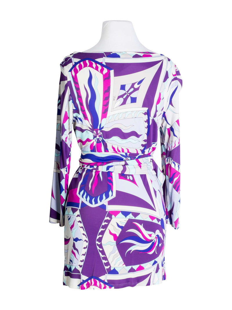 Emilio Pucci Signature Floral Belted Mini Dress Multicolor-designer resale