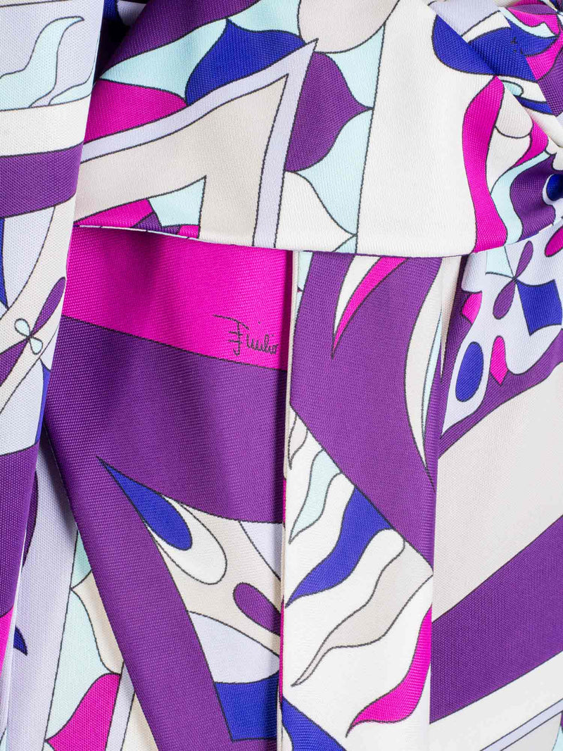 Emilio Pucci Signature Floral Belted Mini Dress Multicolor-designer resale