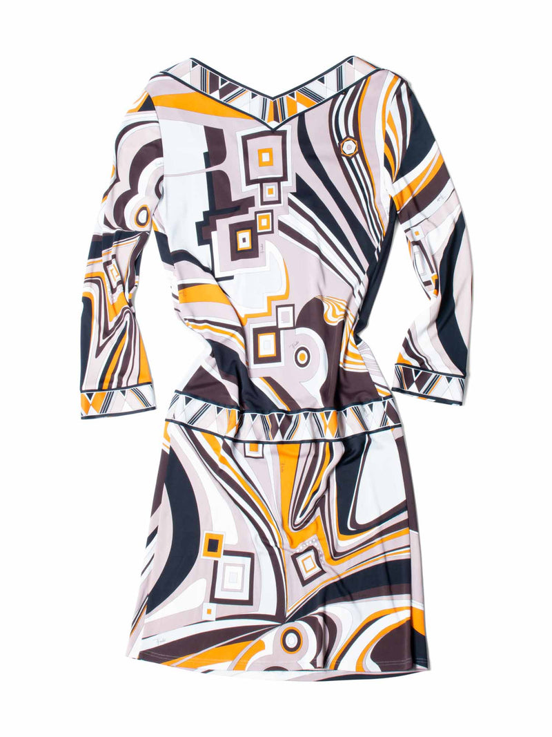 Emilio Pucci Signature Silk Midi Dress Multicolor-designer resale