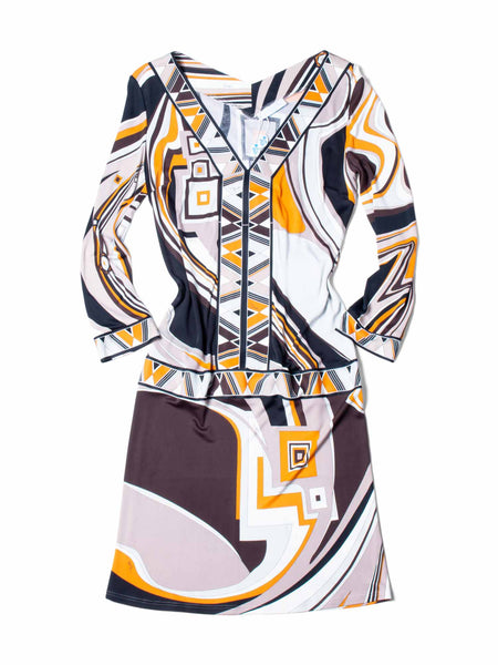 Emilio Pucci Signature Silk Midi Dress Multicolor