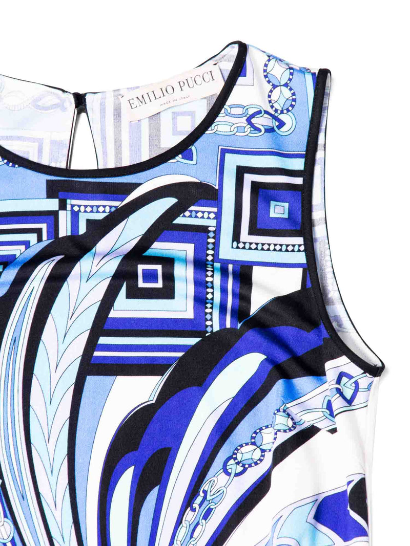 Emilio Pucci Silk House Print Mini Dress Blue-designer resale