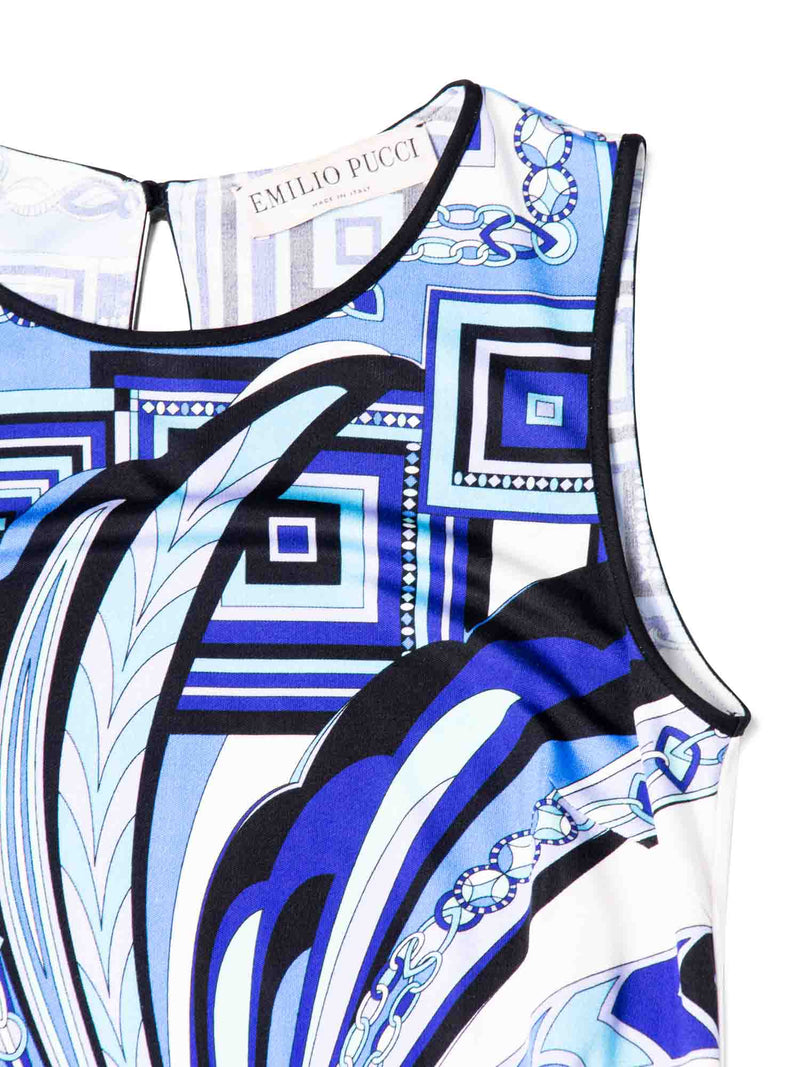 pucci silk dress Emilio Pucci Silk House Print Mini Dress Blue