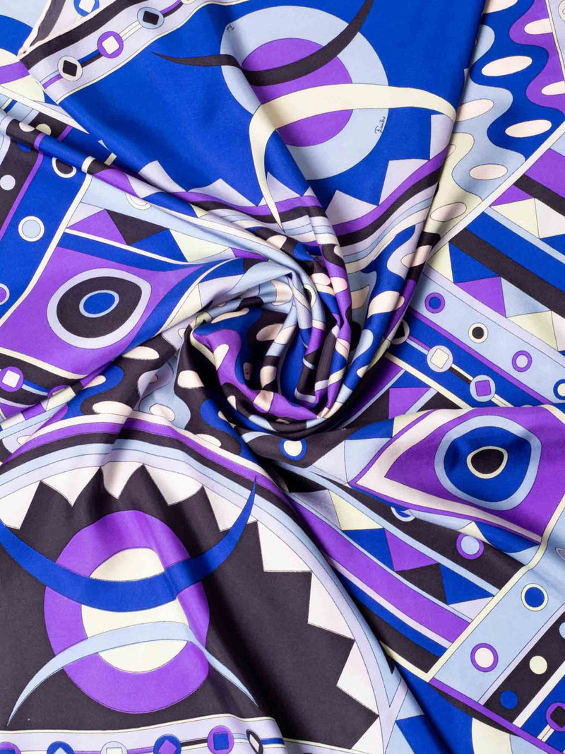 Pucci, Pucci scarf, black white and purple scarf, long silk scarf