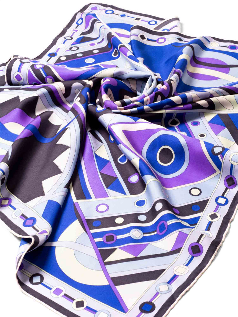 Emilio Pucci Printed Silk Scarf in Blue