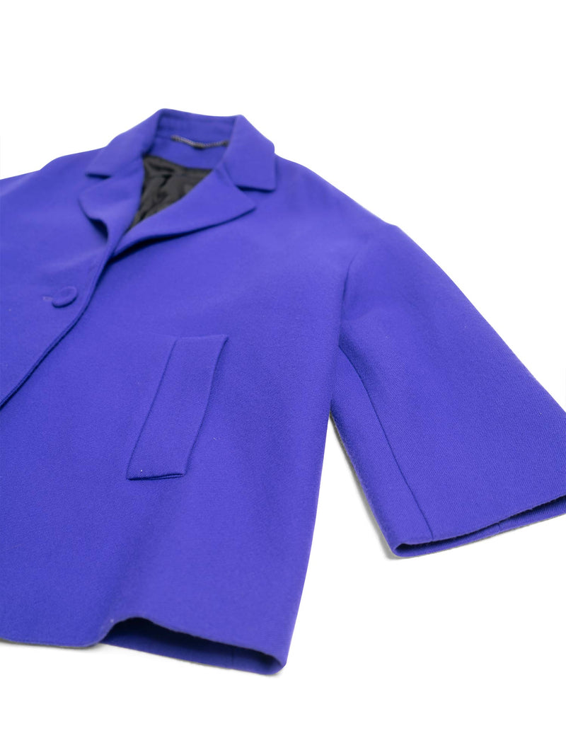 Escada Wool Short Coat Purple-designer resale