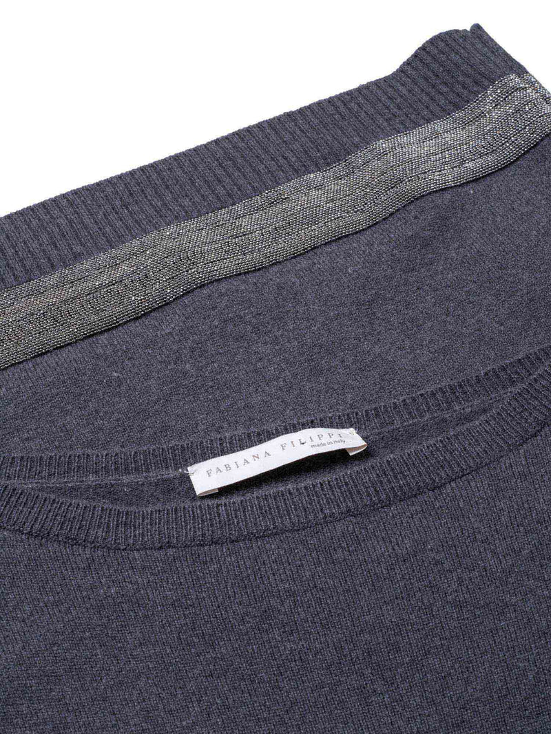 Fabiana Filippi Cashmere Monili Sweater Grey-designer resale