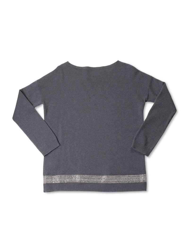Fabiana Filippi Cashmere Monili Sweater Grey-designer resale