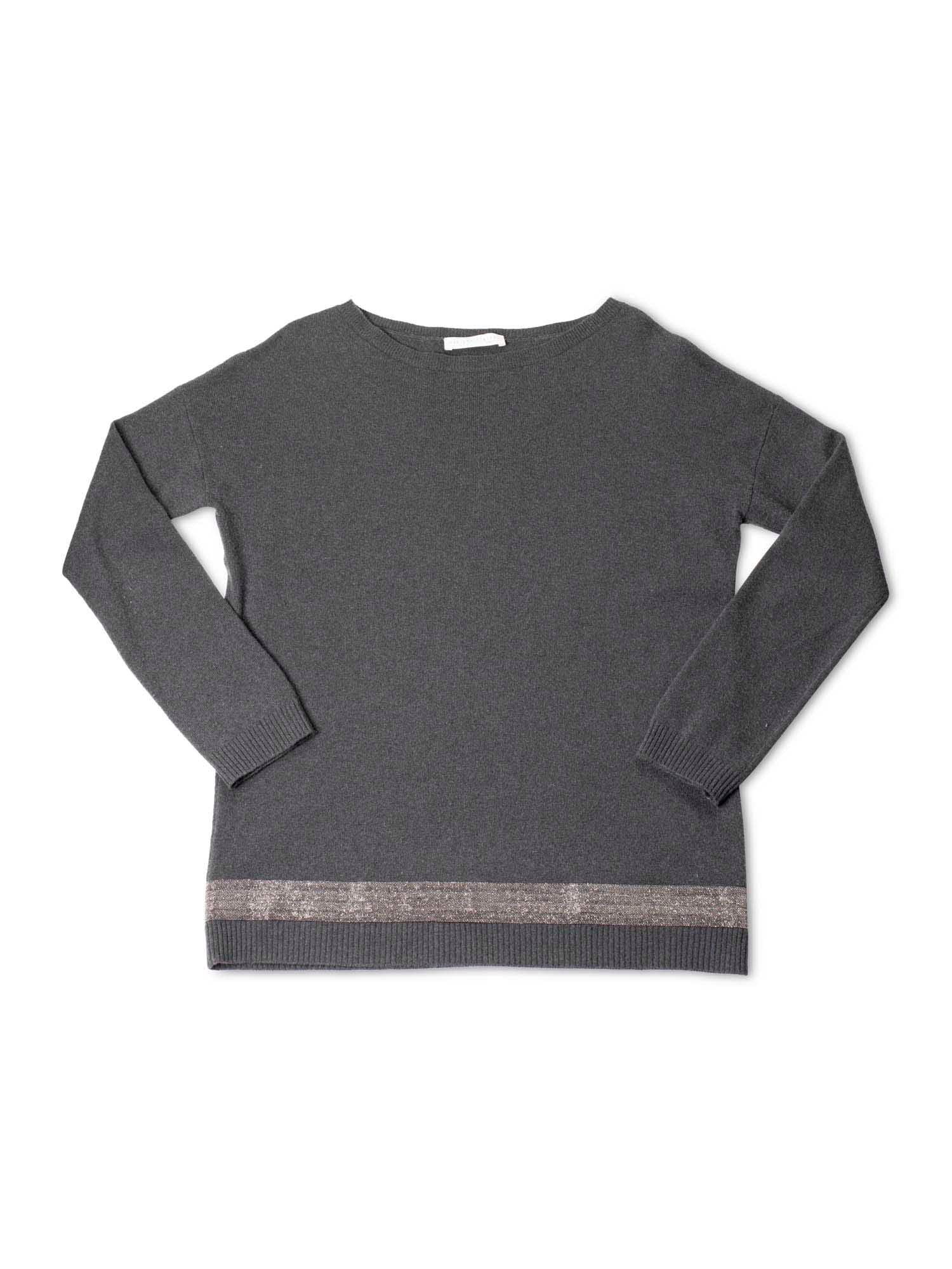 Fabiana Filippi Cashmere Monili Sweater Grey-designer resale