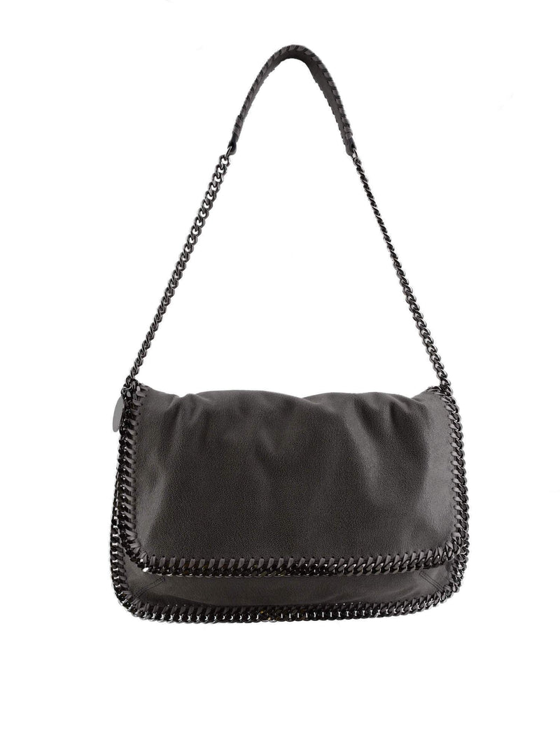 Falabella Shaggy Deer Flap Shoulder Bag Grey-designer resale