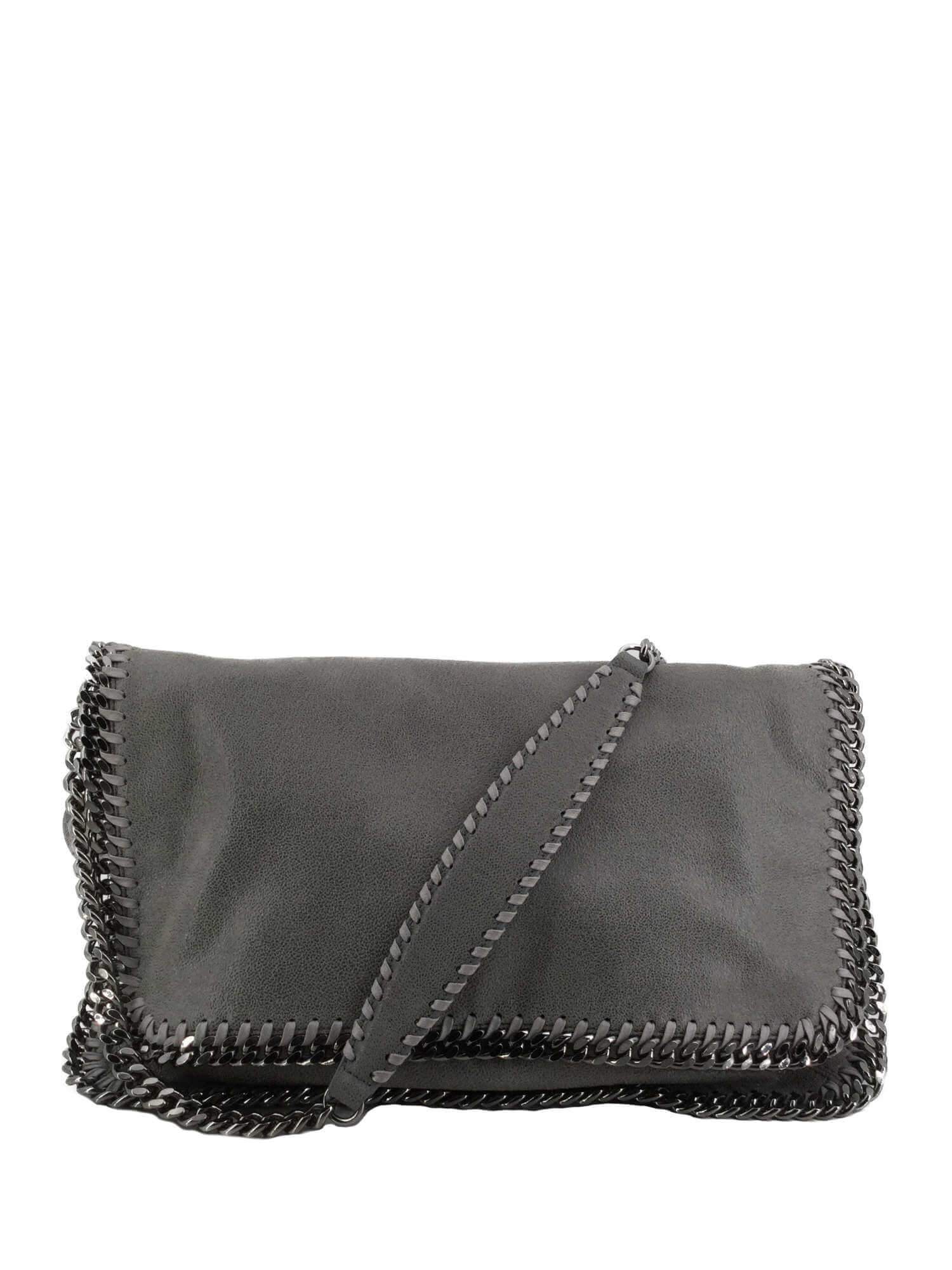 Falabella Shaggy Deer Flap Shoulder Bag Grey-designer resale