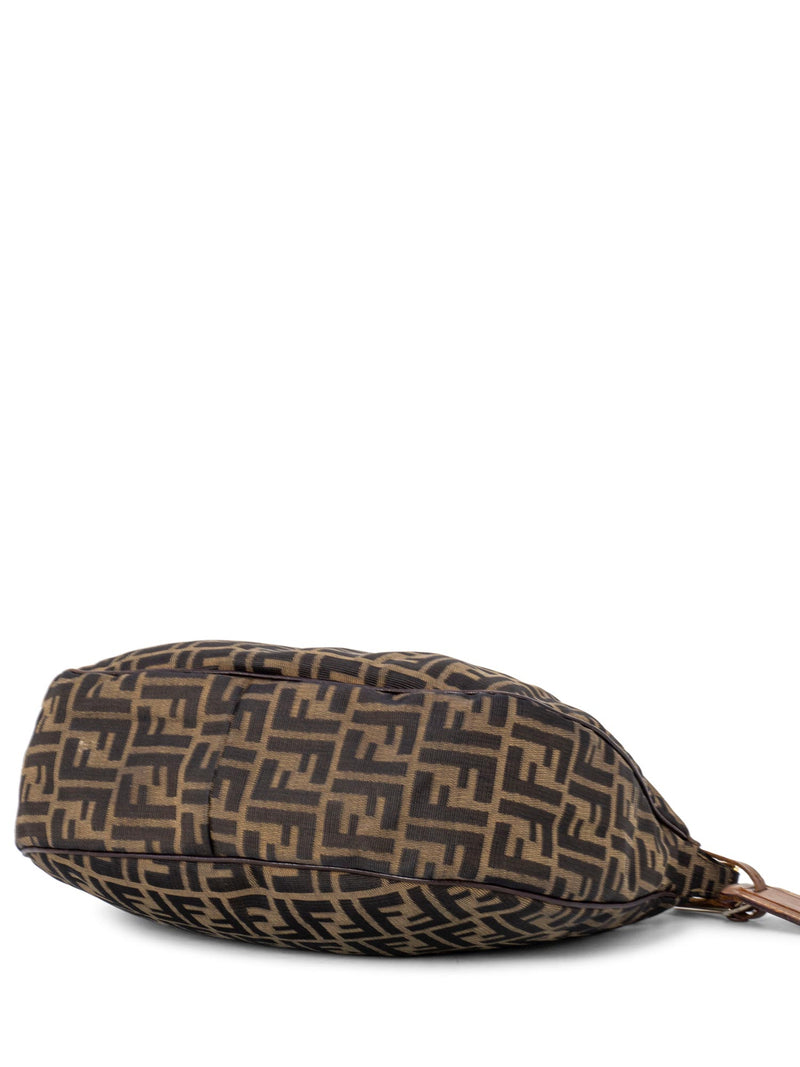 Fendi Canvas Zucca Monogram Hobo Bag Brown-designer resale