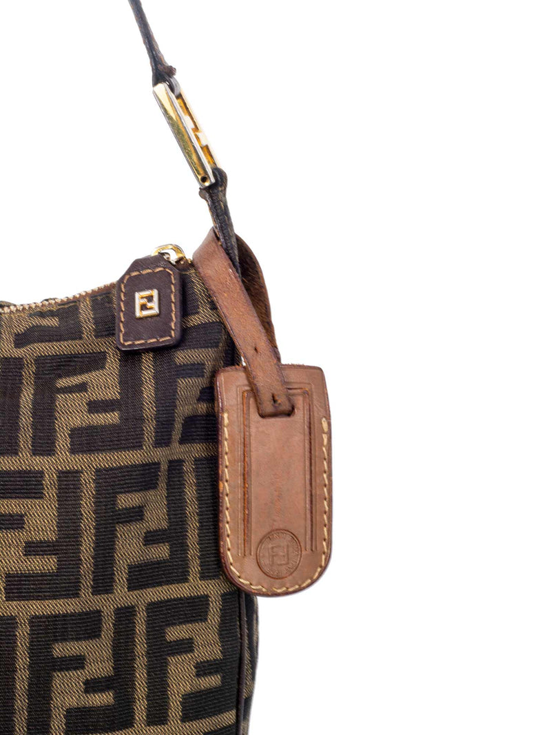 Fendi Canvas Zucca Monogram Hobo Bag Brown-designer resale