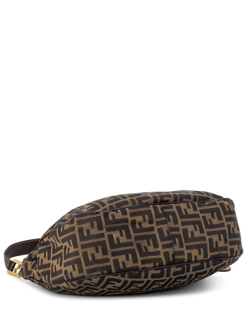 Fendi Canvas Zucca Monogram Hobo Bag Brown-designer resale