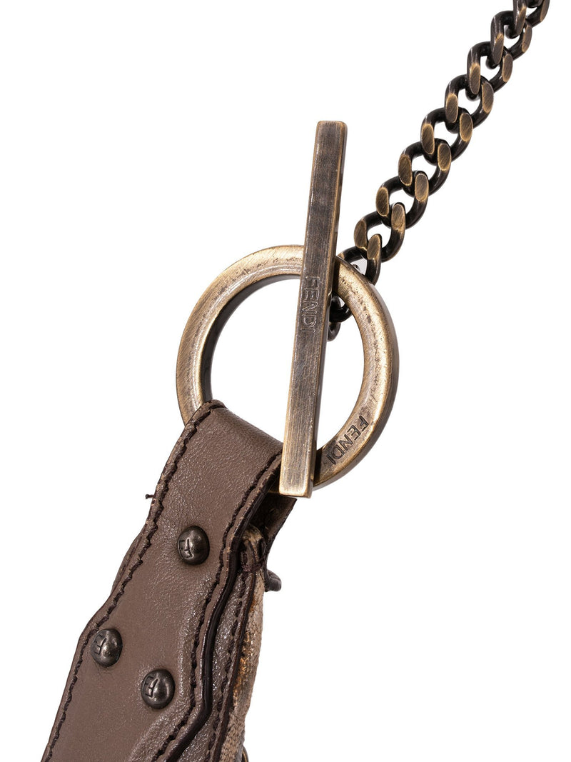 Fendi Croc Embossed Mini Chef Bag Bronze-designer resale