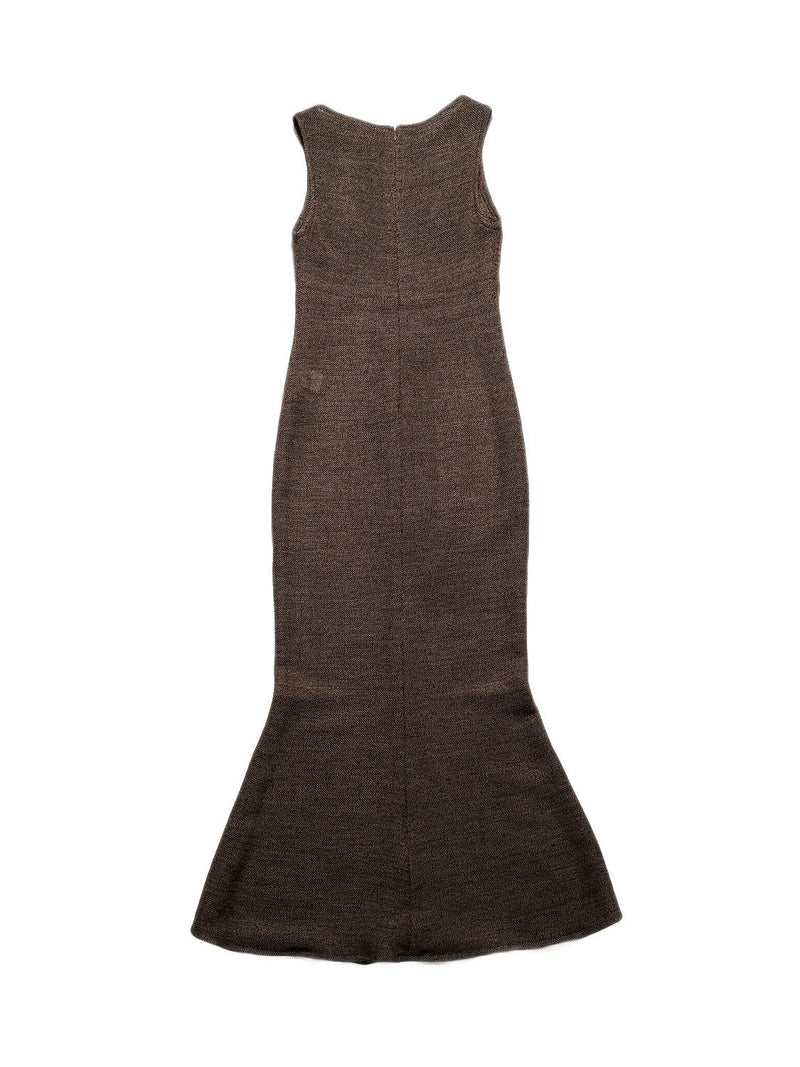 Fendi Knitted Maxi Dress Brown-designer resale