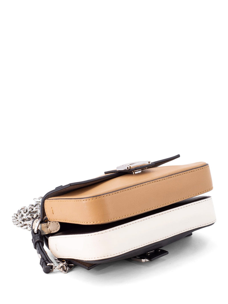 Fendi Leather Double Micro Messenger Bag Black Brown-designer resale