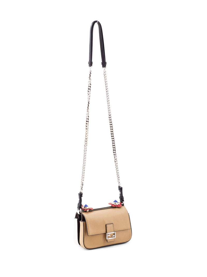 Fendi Leather Double Micro Messenger Bag Black Brown-designer resale